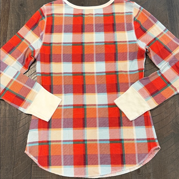 Old Navy Plaid Pajama Set Thermal Waffle Knit Long Sleeve Top S with Pants M - Picture 7 of 16